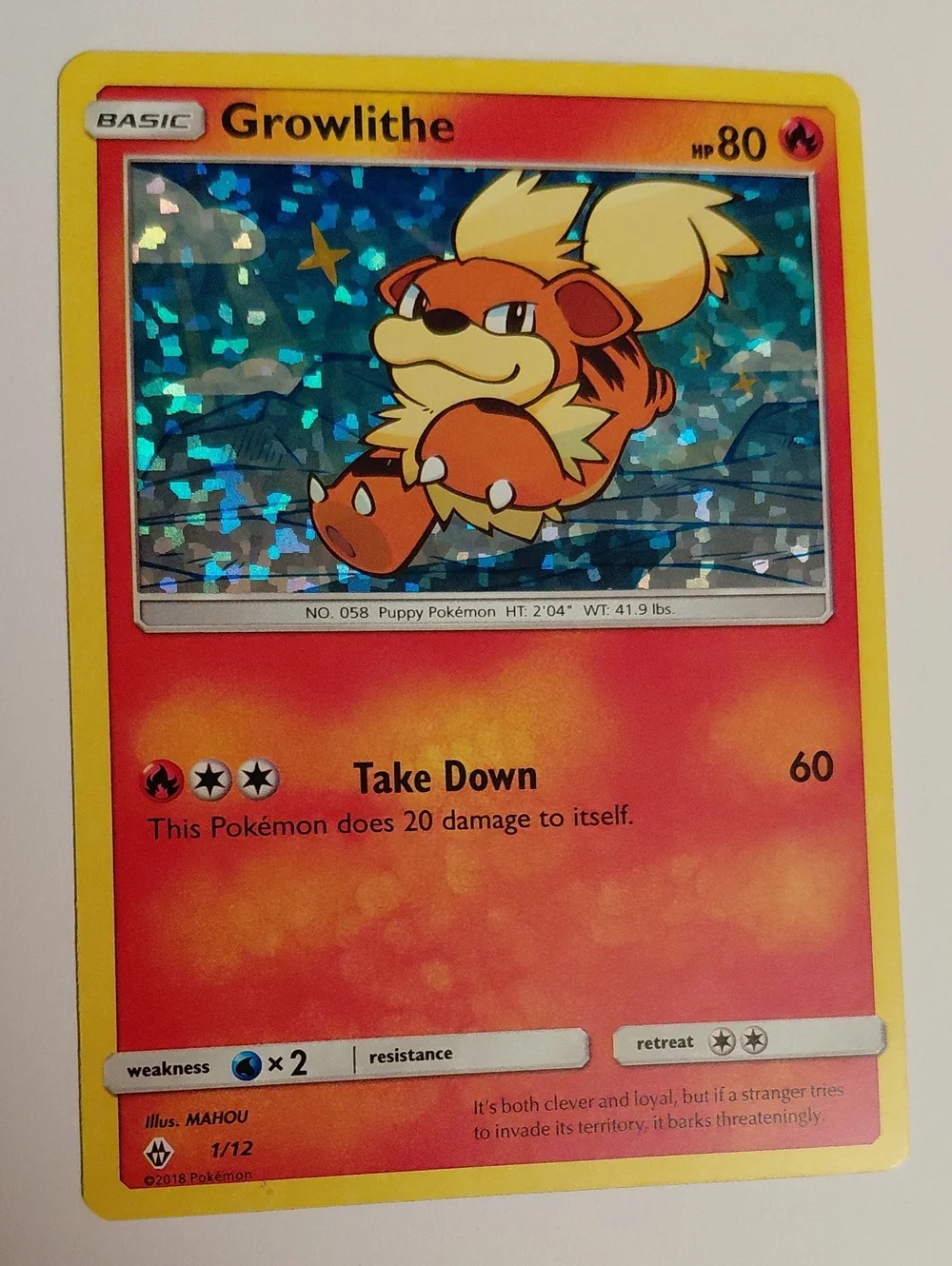 Growlithe - Mcdonalds 2018 - Promo Pokemon Card